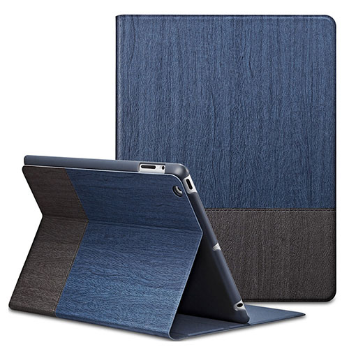 Leather Case Stands Flip Cover L03 for Apple iPad 2 Blue