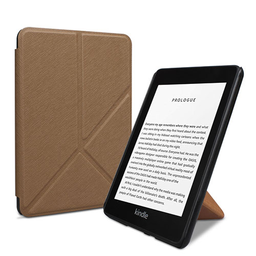 Leather Case Stands Flip Cover L03 Holder for Amazon Kindle 6 inch Brown