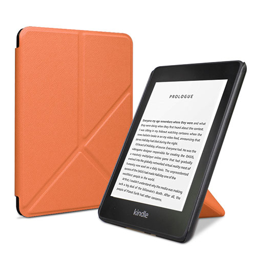 Leather Case Stands Flip Cover L03 Holder for Amazon Kindle 6 inch Orange