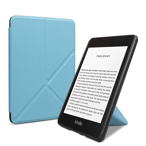 Leather Case Stands Flip Cover L03 Holder for Amazon Kindle 6 inch Sky Blue