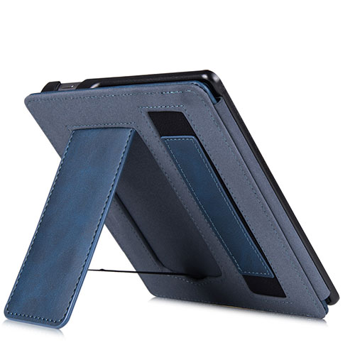 Leather Case Stands Flip Cover L03 Holder for Amazon Kindle Oasis 7 inch Blue