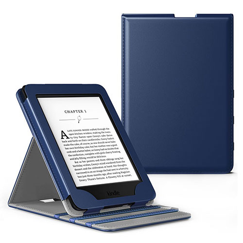 Leather Case Stands Flip Cover L03 Holder for Amazon Kindle Paperwhite 6 inch Blue