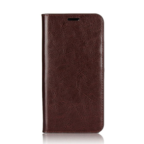Leather Case Stands Flip Cover L03 Holder for Huawei Honor 9 Lite Brown