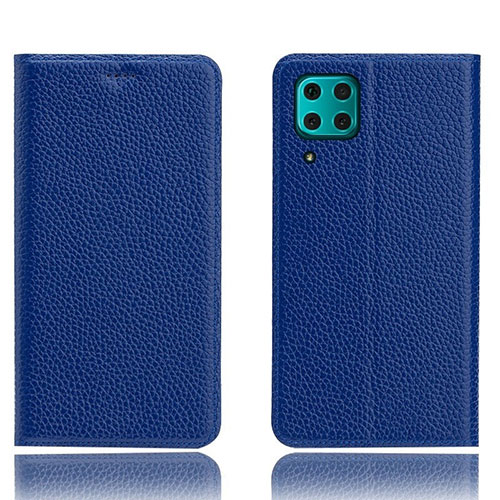 Leather Case Stands Flip Cover L03 Holder for Huawei Nova 6 SE Blue