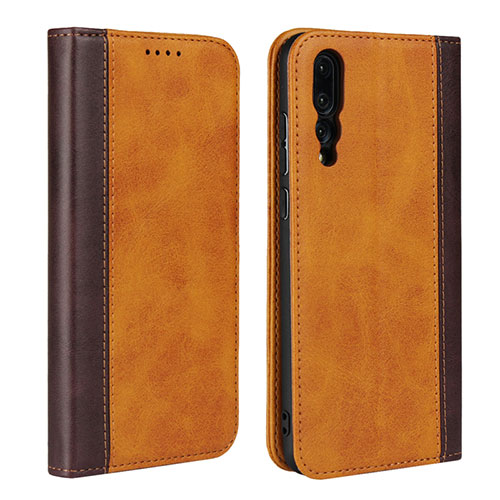 Leather Case Stands Flip Cover L03 Holder for Huawei P20 Pro Orange