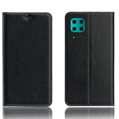 Leather Case Stands Flip Cover L03 Holder for Huawei P40 Lite Black