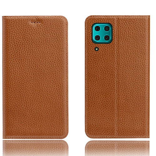 Leather Case Stands Flip Cover L03 Holder for Huawei P40 Lite Orange