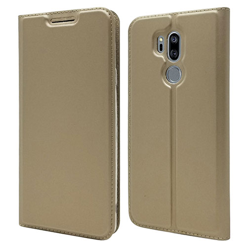 Leather Case Stands Flip Cover L03 Holder for LG G7 Gold