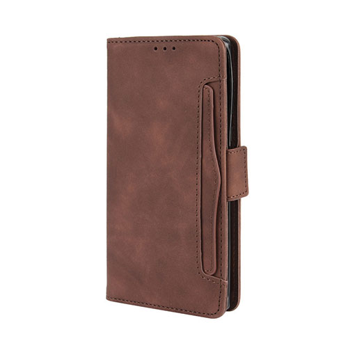 Leather Case Stands Flip Cover L03 Holder for Motorola Moto Edge Plus Brown