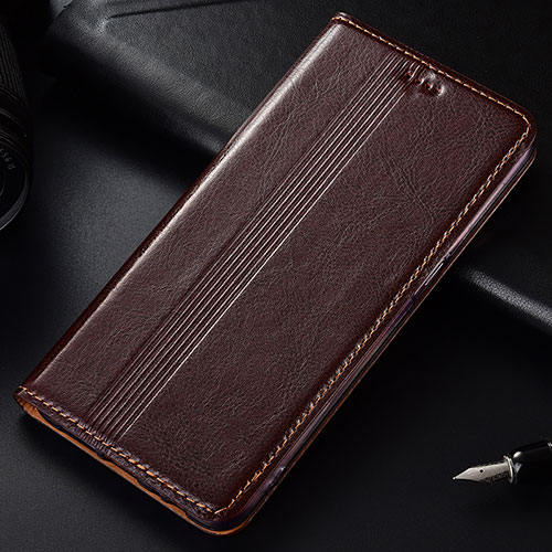 Leather Case Stands Flip Cover L03 Holder for Nokia 4.2 Brown