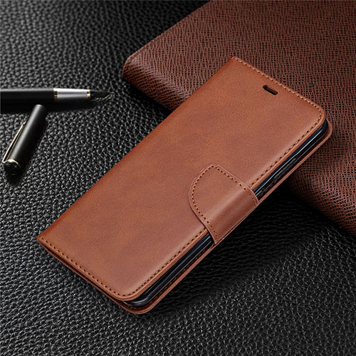 Leather Case Stands Flip Cover L03 Holder for Nokia 5.3 Brown