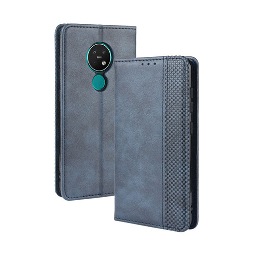 Leather Case Stands Flip Cover L03 Holder for Nokia 7.2 Blue
