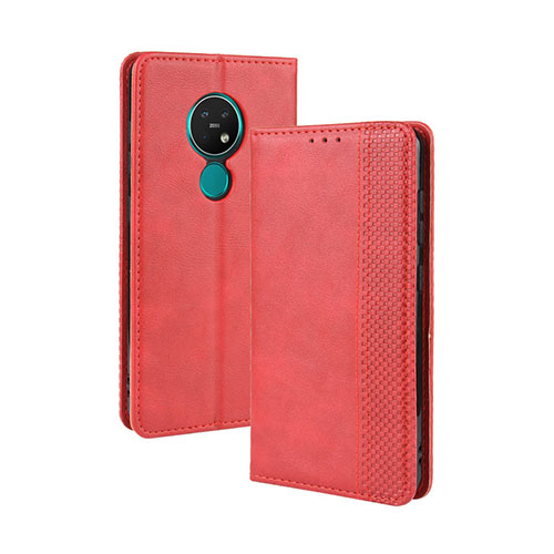 Leather Case Stands Flip Cover L03 Holder for Nokia 7.2 Red