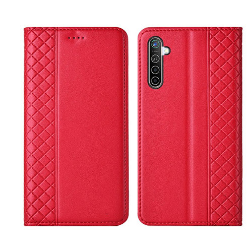 Leather Case Stands Flip Cover L03 Holder for Oppo K5 Red