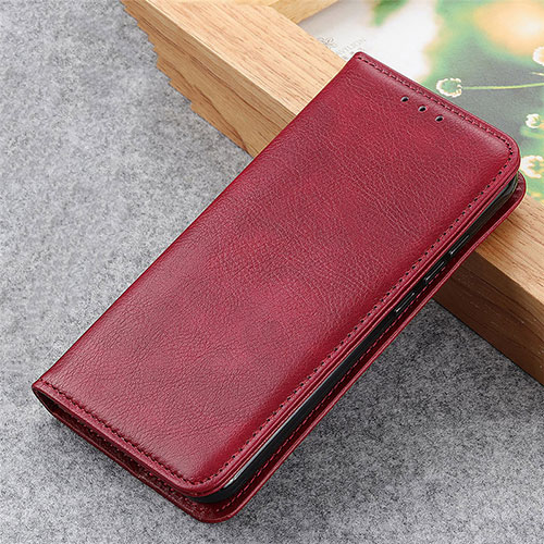 Leather Case Stands Flip Cover L03 Holder for Oppo Reno5 Pro+ Plus 5G Red