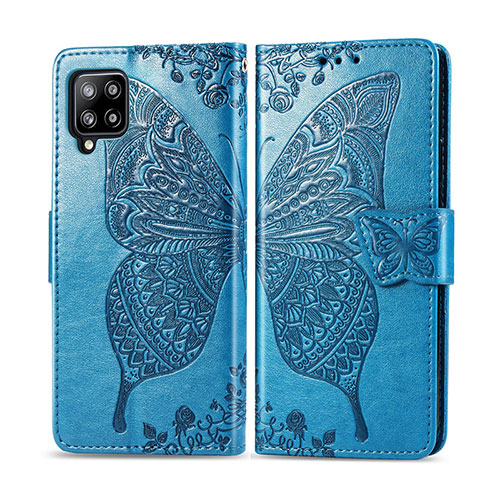 Leather Case Stands Flip Cover L03 Holder for Samsung Galaxy A42 5G Sky Blue