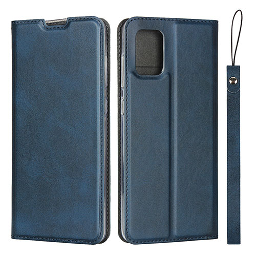 Leather Case Stands Flip Cover L03 Holder for Samsung Galaxy A51 4G Blue