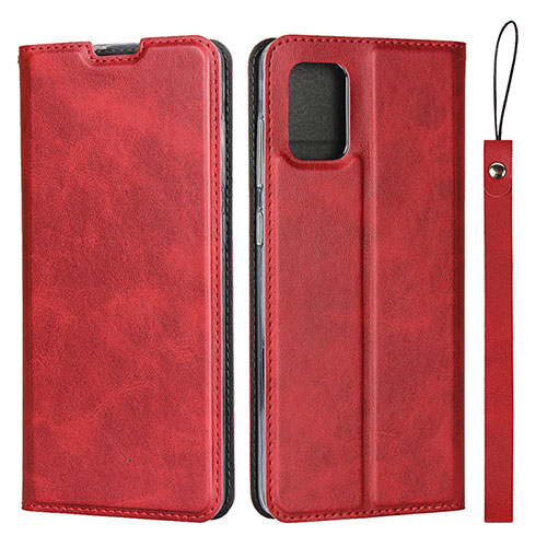 Leather Case Stands Flip Cover L03 Holder for Samsung Galaxy A51 4G Red