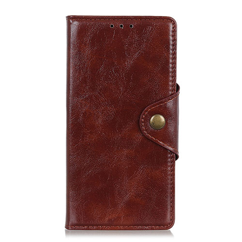 Leather Case Stands Flip Cover L03 Holder for Samsung Galaxy M21s Brown