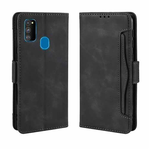 Leather Case Stands Flip Cover L03 Holder for Samsung Galaxy M30s Black