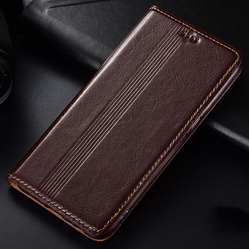 Leather Case Stands Flip Cover L03 Holder for Samsung Galaxy Note 10 Lite Brown