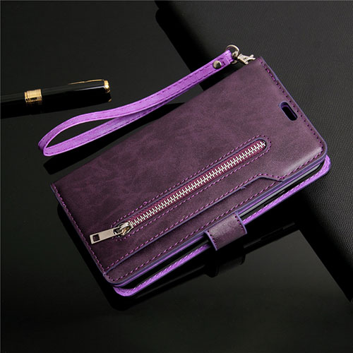 Leather Case Stands Flip Cover L03 Holder for Samsung Galaxy S20 Ultra 5G Purple