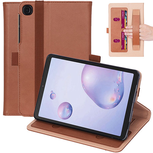 Leather Case Stands Flip Cover L03 Holder for Samsung Galaxy Tab A7 Wi-Fi 10.4 SM-T500 Brown