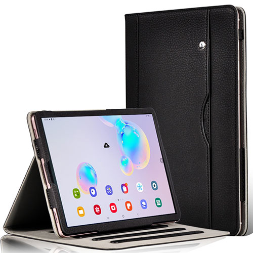 Leather Case Stands Flip Cover L03 Holder for Samsung Galaxy Tab S6 10.5 SM-T860 Black