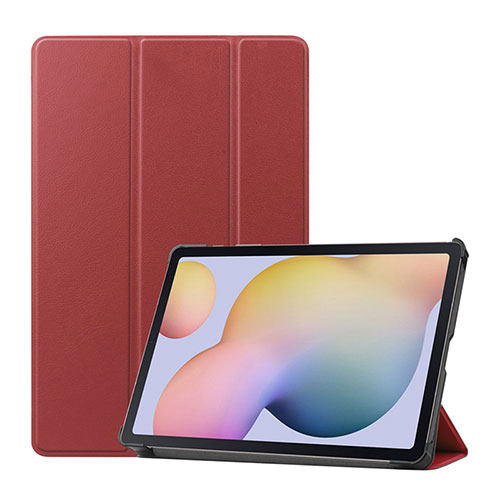 Leather Case Stands Flip Cover L03 Holder for Samsung Galaxy Tab S7 4G 11 SM-T875 Red Wine