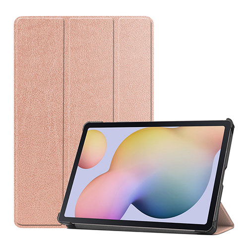 Leather Case Stands Flip Cover L03 Holder for Samsung Galaxy Tab S7 4G 11 SM-T875 Rose Gold
