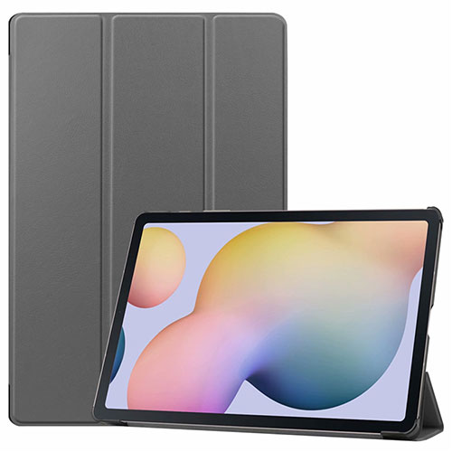 Leather Case Stands Flip Cover L03 Holder for Samsung Galaxy Tab S7 Plus 12.4 Wi-Fi SM-T970 Gray