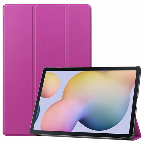 Leather Case Stands Flip Cover L03 Holder for Samsung Galaxy Tab S7 Plus 12.4 Wi-Fi SM-T970 Purple