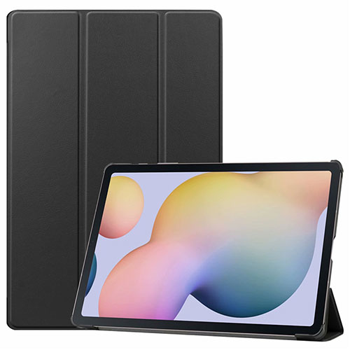 Leather Case Stands Flip Cover L03 Holder for Samsung Galaxy Tab S7 Plus 5G 12.4 SM-T976 Black