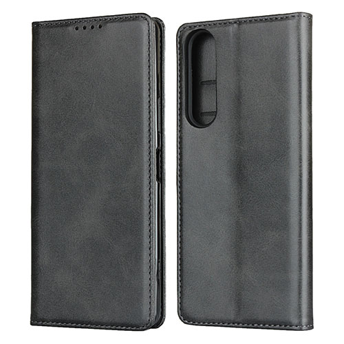 Leather Case Stands Flip Cover L03 Holder for Sony Xperia 1 II Black