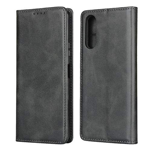 Leather Case Stands Flip Cover L03 Holder for Sony Xperia 10 II Black