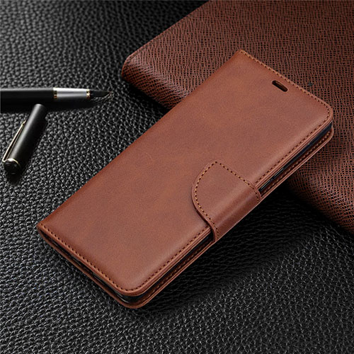 Leather Case Stands Flip Cover L03 Holder for Sony Xperia L4 Brown
