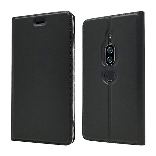 Leather Case Stands Flip Cover L03 Holder for Sony Xperia XZ2 Premium Black