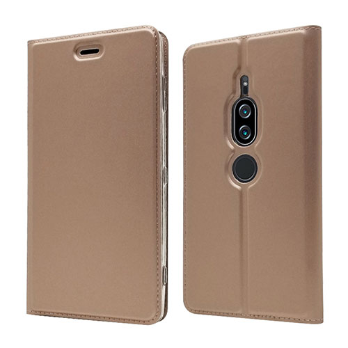 Leather Case Stands Flip Cover L03 Holder for Sony Xperia XZ2 Premium Rose Gold