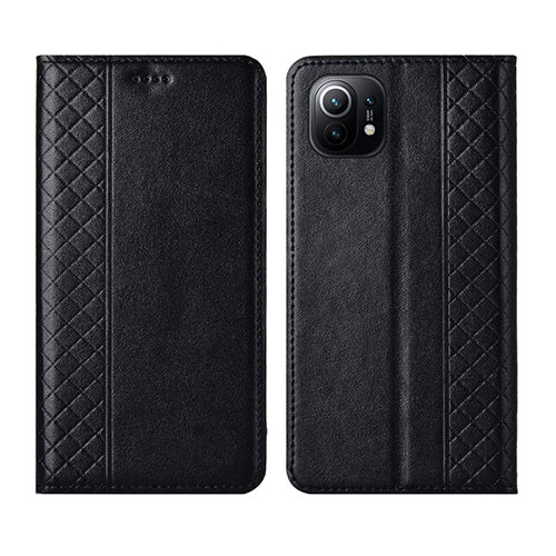 Leather Case Stands Flip Cover L03 Holder for Xiaomi Mi 11 5G Black