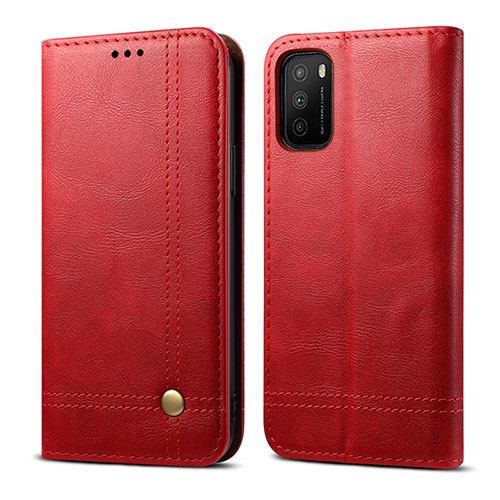 Leather Case Stands Flip Cover L03 Holder for Xiaomi Poco M3 Red