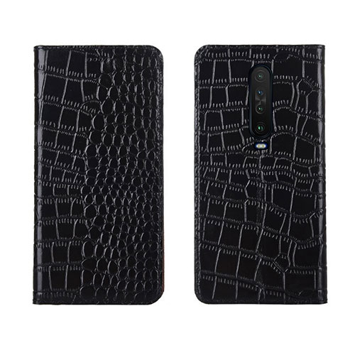 Leather Case Stands Flip Cover L03 Holder for Xiaomi Poco X2 Black