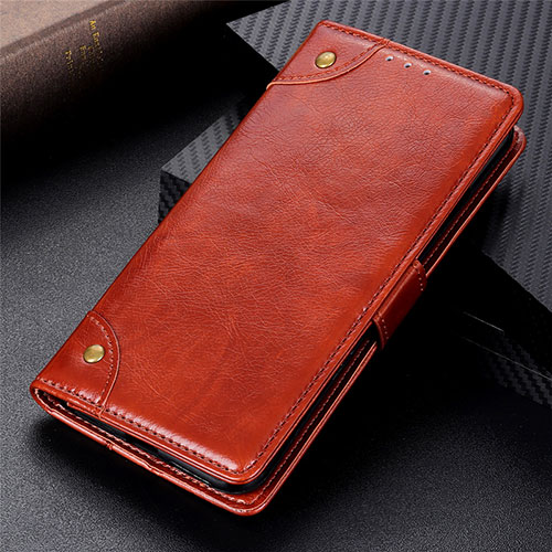 Leather Case Stands Flip Cover L03 Holder for Xiaomi Poco X3 Light Brown