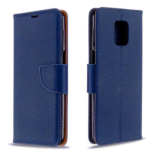Leather Case Stands Flip Cover L03 Holder for Xiaomi Redmi Note 9 Pro Blue