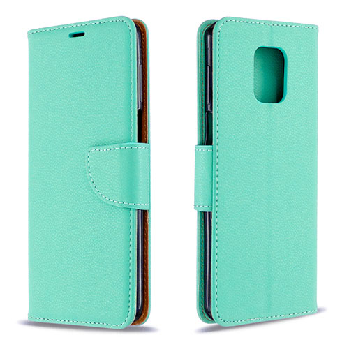 Leather Case Stands Flip Cover L03 Holder for Xiaomi Redmi Note 9 Pro Green