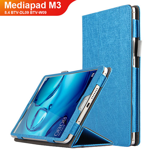Leather Case Stands Flip Cover L04 for Huawei Mediapad M3 8.4 BTV-DL09 BTV-W09 Blue