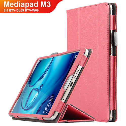 Leather Case Stands Flip Cover L04 for Huawei Mediapad M3 8.4 BTV-DL09 BTV-W09 Pink