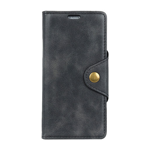 Leather Case Stands Flip Cover L04 Holder for Alcatel 1X (2019) Black