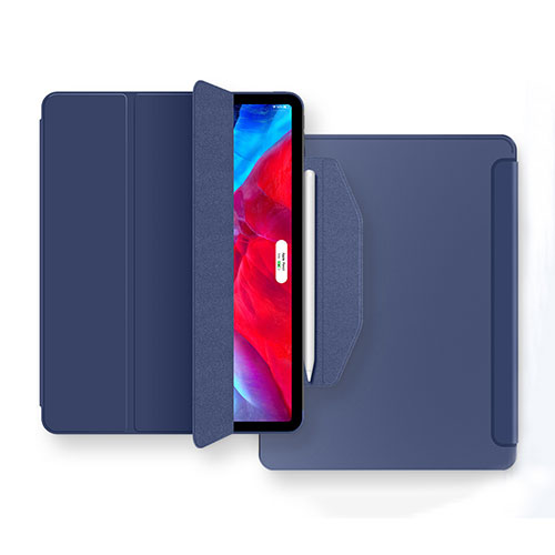 Leather Case Stands Flip Cover L04 Holder for Apple iPad Air 10.9 (2020) Blue