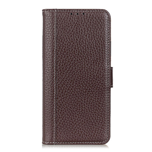 Leather Case Stands Flip Cover L04 Holder for Apple iPhone 12 Mini Brown