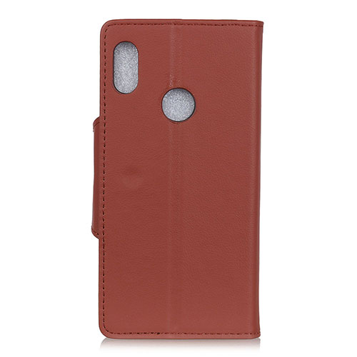 Leather Case Stands Flip Cover L04 Holder for BQ Vsmart joy 1 Brown